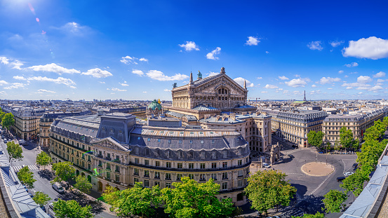 panoramic view at central paris, france