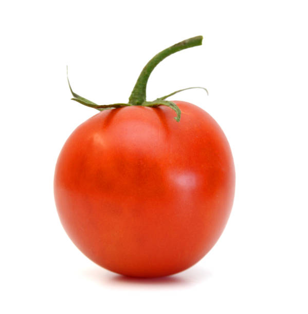 istock Ripe tomatoes isolated on white background 1256522720