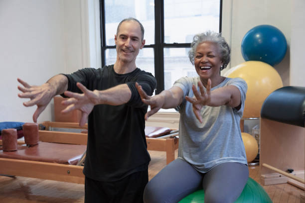 istock Senior african-american  woman doing exercise 1256523867