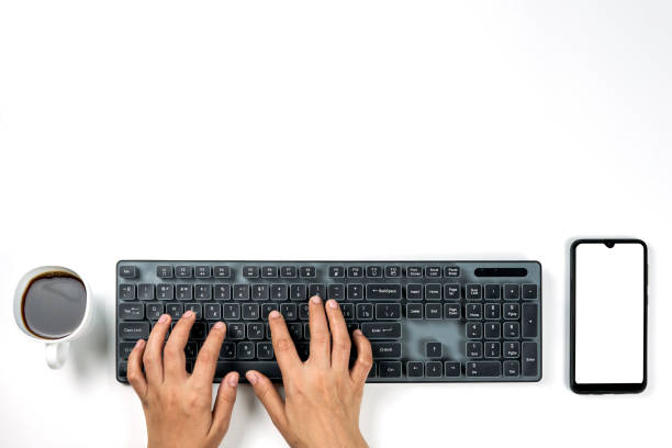istock Office worker at work in early morning 1256525803