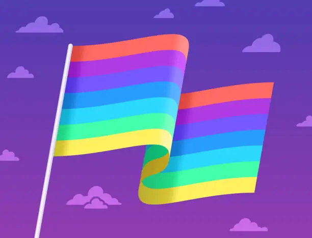 Vector illustration of Rainbow Pride Flag