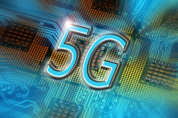 istock 5G word on technology abstract background with cpu processors. concept of 5G network communication on modern circuits, high speed mobile internet and next generation network technology. 1256532426