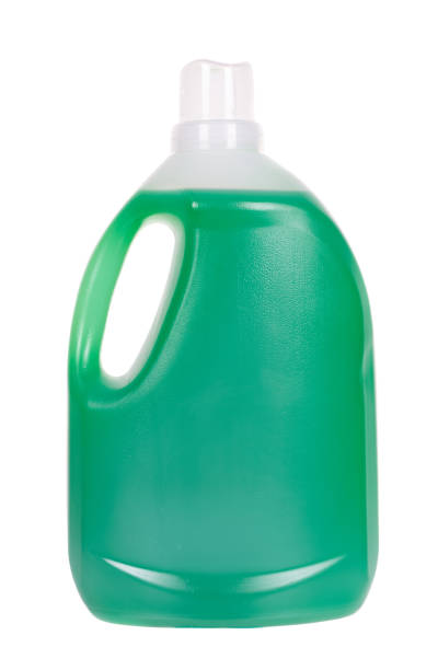 istock Liquid laundry detergent bottle, cleaning soap for cloth. Isolated on white background. 1256537192