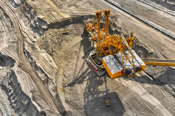 istock Bucket-wheel excavator for surface mining in a lignite quarry, Heavy industry. 1256537722