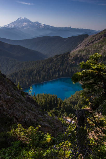 istock Alpine Lake with Mt. Rainier in the Background 1256538594