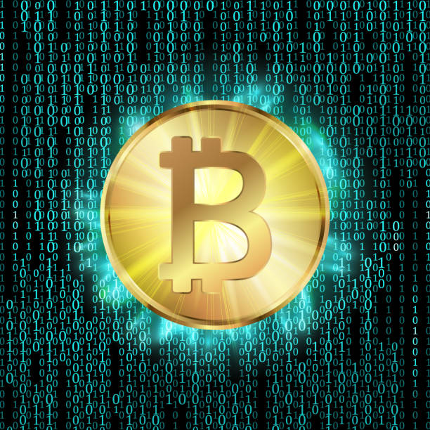 istock Bitcoin. Physical bit coin. Digital currency. Cryptocurrency. Golden coin with bitcoin symbol on matrix background. Business and technology concept Digital and matrix business concept. 1256539512