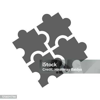 istock Strategy, Puzzle Icon / gray version 1256541766