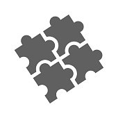 istock Strategy, Puzzle Icon / gray version 1256541766