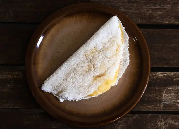Tapioca is a typical healthy brazilian food, eaten on breakfasts or for desserts