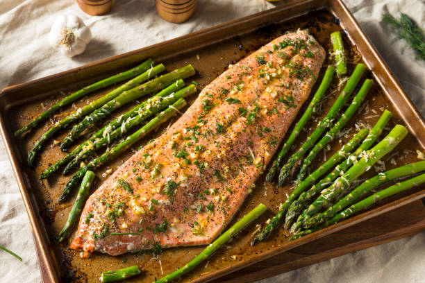istock Homemade Roasted Salmon Filet and Asparagus 1256547992