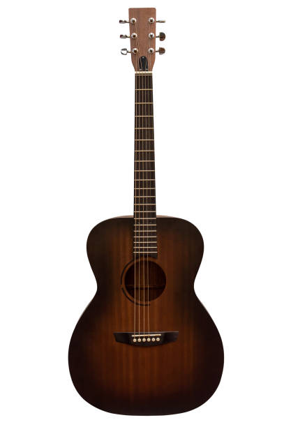 istock Acoustic guitar isolated on white background. 1256548386