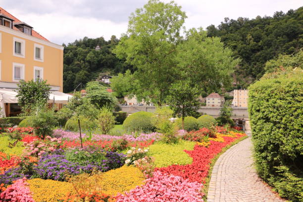 istock Small park in the centre of Passau 1256549450