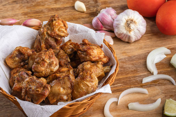 Brazilian style deep fried chicken. Called chicken to bird Brazilian style deep fried chicken. Called frango a passarinho. nub stock pictures, royalty-free photos & images