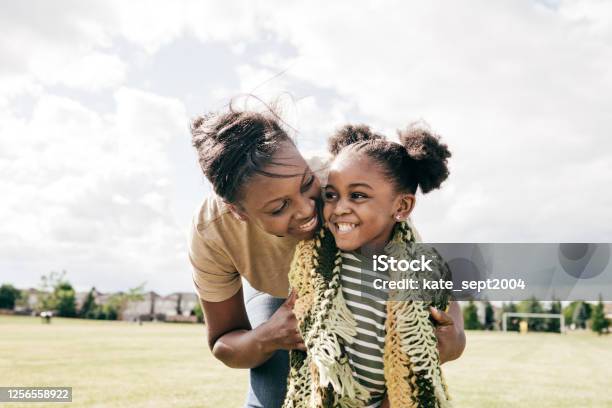 Mom And Little Daughter Outdoor Stock Photo - Download Image Now - Family, Child, Mother