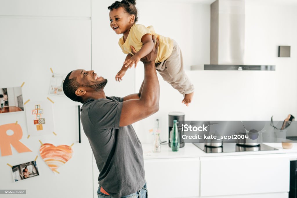 Let's play in the kitchen Fun Learning Activities for 1-Year-Olds Baby - Human Age Stock Photo