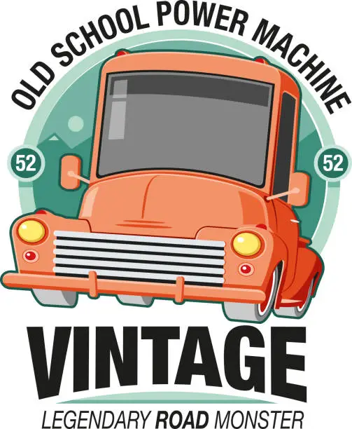 Vector illustration of Vintage pick-up