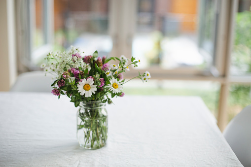 flower, bunch of flowers, dining room, dining table