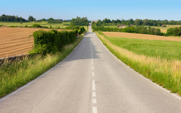 istock Country Road Among Hills 1256565916