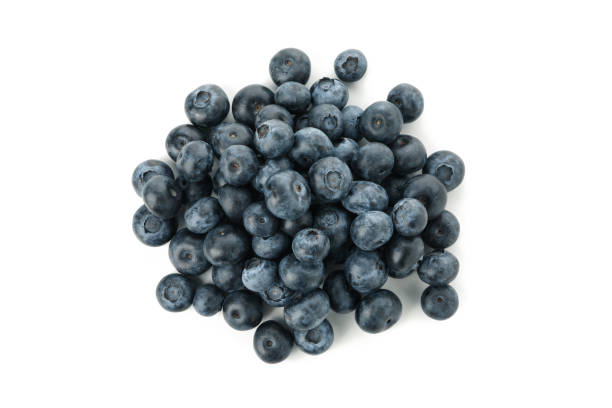 istock Delicious fresh blueberry isolated on white background 1256566211