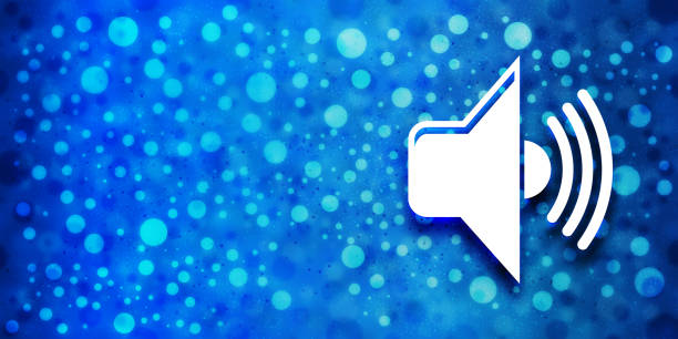 istock Volume icon special glossy bokeh blue banner background glitter shine illustration 1256566243