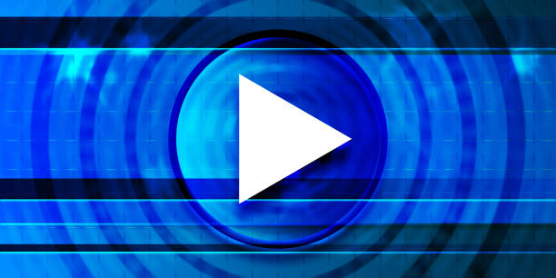 istock Play icon optimum prime digital smart blue banner background abstract futuristic motion illustration 1256569945