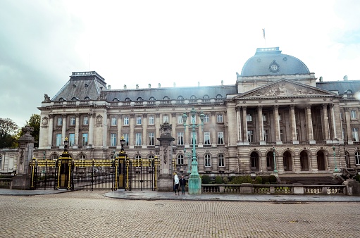 Brussels, Belgium; October 28, 2013; Royal Palace of Brussels, facade partial view.