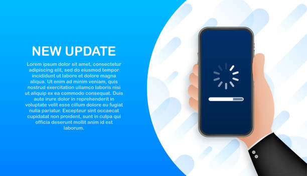 System software update, data update or synchronize with progress bar on the screen. Vector stock Illustration System software update, data update or synchronize with progress bar on the screen. Vector stock Illustration. synchronize stock illustrations