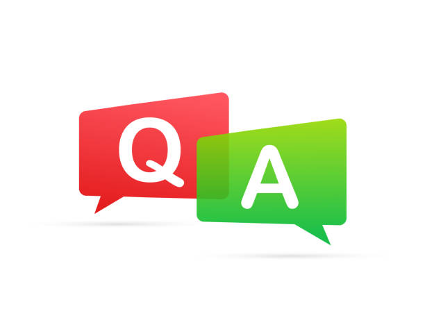 Question and Answer Bubble Chat on white background. Vector stock illustration. Question and Answer Bubble Chat on white background. Vector stock illustration frequently asked questions stock illustrations