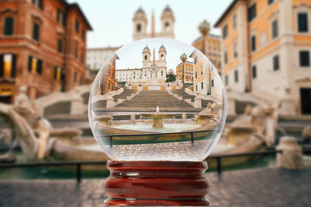 istock Spanish Steps Through a Glass Ball 1256585426