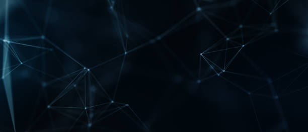 istock Abstract futuristic - technology with polygonal shapes on dark blue background. Design digital technology concept. 3d illustration 1256596408