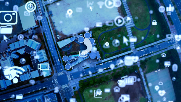 istock Smart city and communication network concept. 5G. LPWA (Low Power Wide Area). Wireless communication. 1256602966