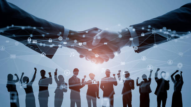 istock Business network concept. Group of businessperson. Teamwork. Human resources. 1256602968