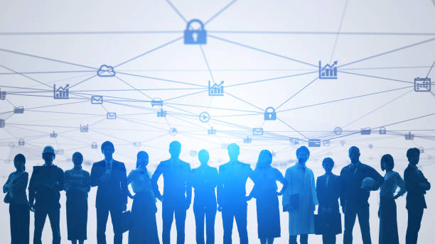 istock Business network concept. Group of businessperson. Teamwork. Human resources. 1256603029