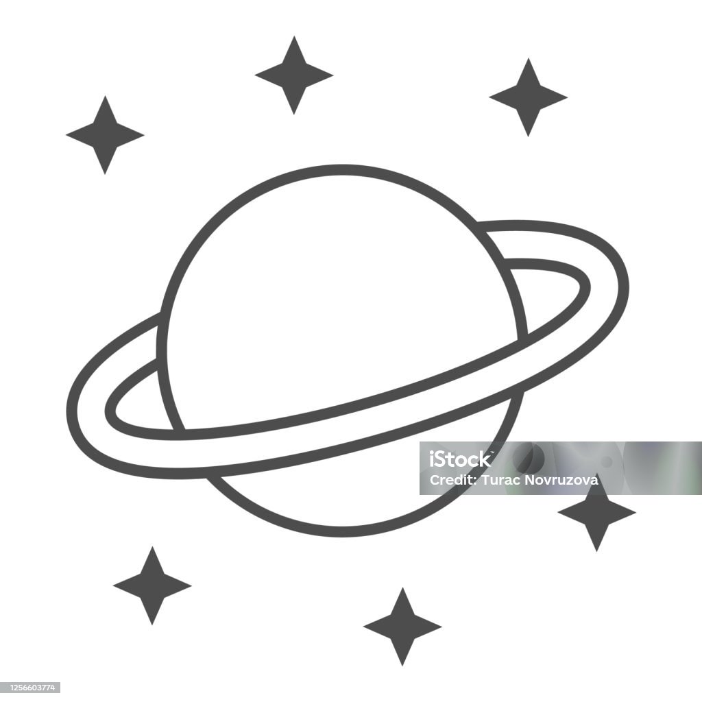 Biểu Tượng Đường Mỏng Hành Tinh Sao Thổ Khái Niệm Không Gian Hành Tinh Và  Các Ngôi Sao Ký Trên Nền Trắng Sao Thổ Với Biểu Tượng Hệ Thống Vành Đai Hành
