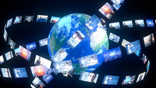 istock Global communication network concept. Social media. Streaming video. Subscription service. 1256604415