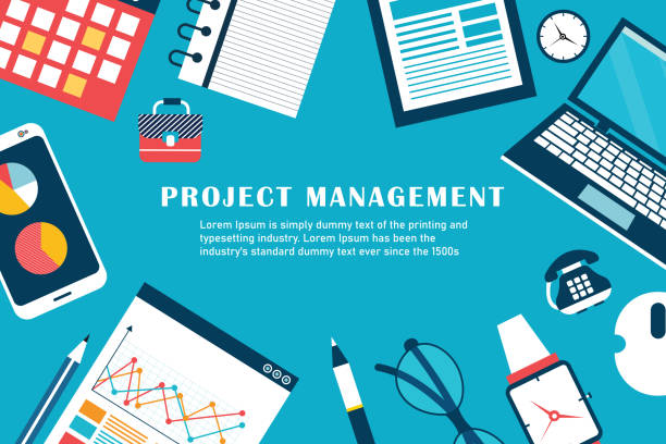 Flat modern design concept for project management website banner Risk, Leadership,working,banner, Manager, Organization,Project Management, Project Manager project manager stock illustrations