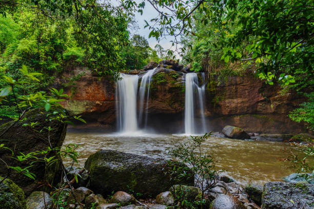 istock Haew Suwat Waterfall in Khao Yai Park, Thailand 1256606925