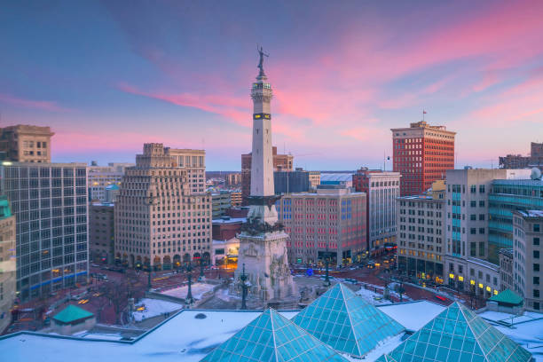 istock Indianapolis city downtown skyline USA 1256613457
