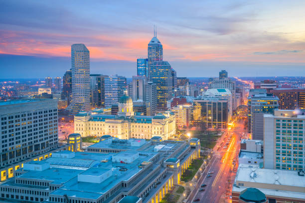 istock Indianapolis city downtown skyline USA 1256613463