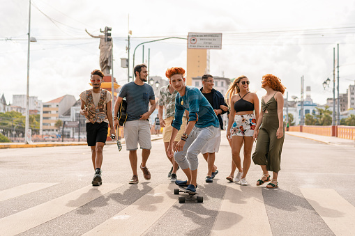 Group of young people in the Recife city, Pernambuco state