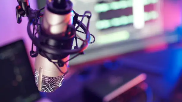 Photo of Studio Microphone Recording Podcast Audio