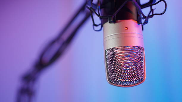 студия микрофон запись подкаст аудио - shock absorber audio стоковые фото и изображения