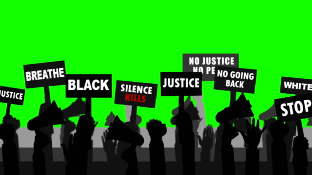 Black People Protest ( Green Screen )