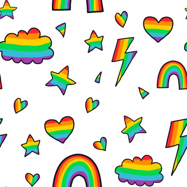 naturmuster - gay pride spectrum backgrounds textile stock-grafiken, -clipart, -cartoons und -symbole