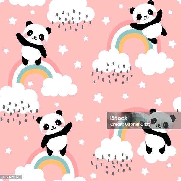 Panda Seamless Pattern Background Happy Cute Panda Flying In The Sky Between Clouds And Star Stock Illustration - Download Image Now - iStock Panda Seamless Pattern Background Happy Cute Panda Flying In The Sky Between Clouds And Star Stock Illustration - Download Image Now - iStock