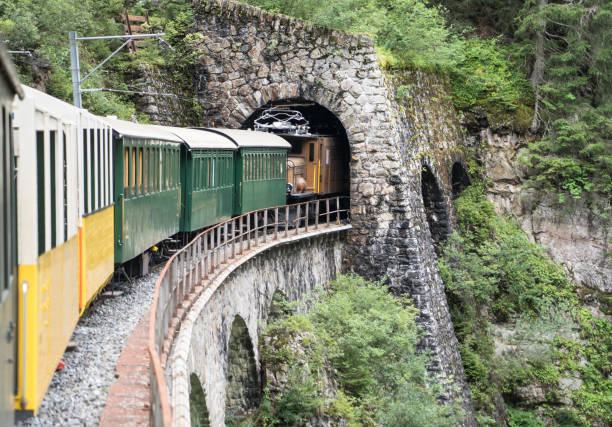 istock Historic steam train in Davos, Switzerland 1256630254