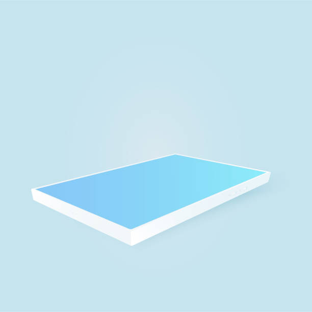 istock Smartphone vector mockup. Trendy clay mobile phone template with blank screen for design app. 1256634454