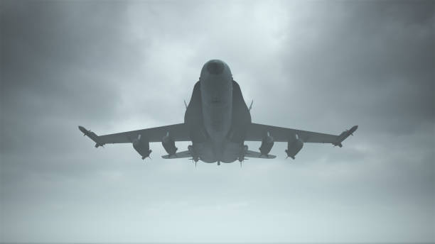 istock Supersonic Jet Aircraft Multi-Role Flying Low Overcast Day 1256635402