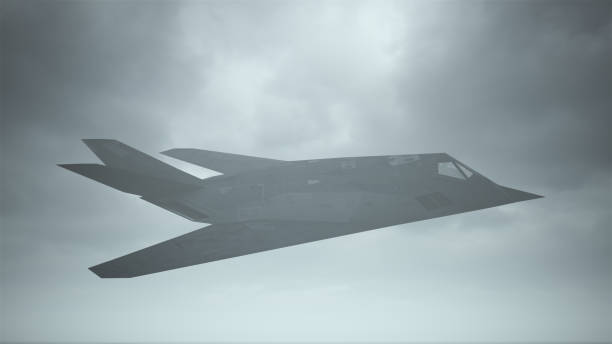istock Stealth Fighter Jet Aircraft Flying Low Overcast Day 1256635629