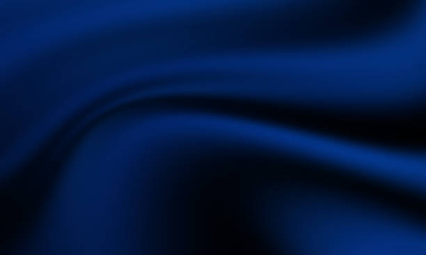 istock Sea Wave Abstract Navy Blue Black Neon Pattern Moon Light Silk Wavy Dark Texture Night Beach Party Background 1256636103